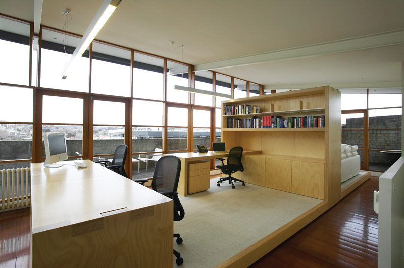 open office design. A soft, casual design was